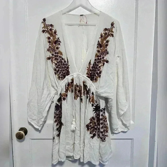 Free People Pretty Pineapple Embroidered White Dress - Picture 2 of 5